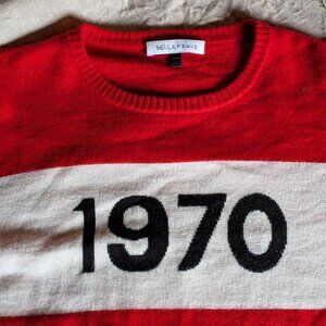 Bella Freud - 1970 Jumper - Red and White Crewneck Sweater